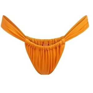 NWT Skims ruched thong bikini bottom swimsuit new tangerine orange